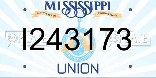I243173 Mississippi License Plate