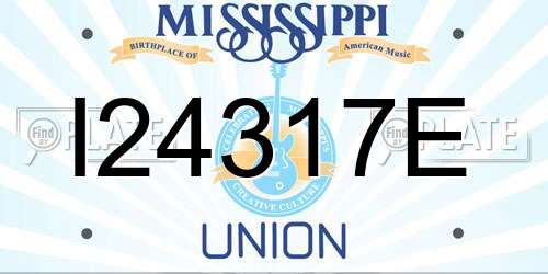 I24317E Mississippi License Plate