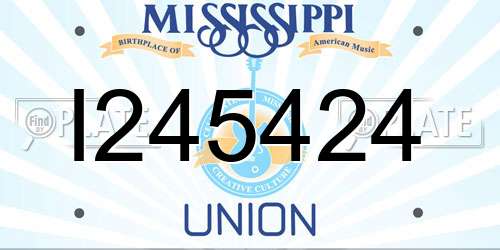 I245424 Mississippi License Plate