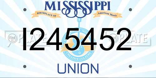 I245452 Mississippi License Plate