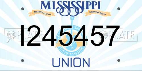 I245457 Mississippi License Plate