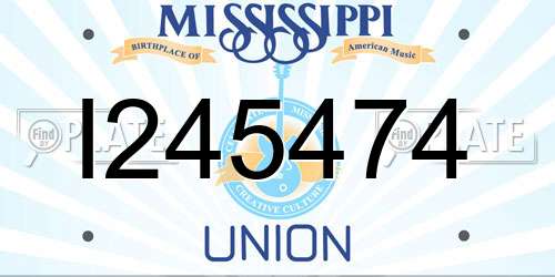 I245474 Mississippi License Plate