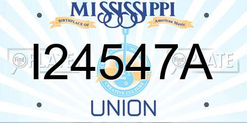 I24547A Mississippi License Plate