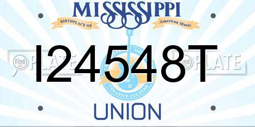 I24548T Mississippi License Plate