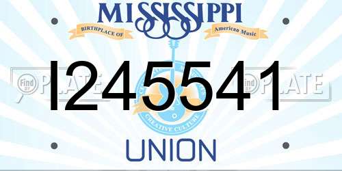 I245541 Mississippi License Plate