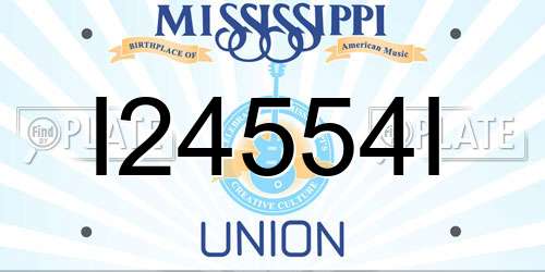 I24554I Mississippi License Plate