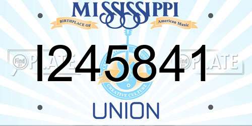 I245841 Mississippi License Plate