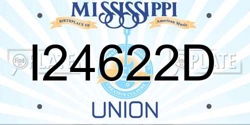 I24622D Mississippi License Plate