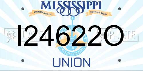I24622O Mississippi License Plate