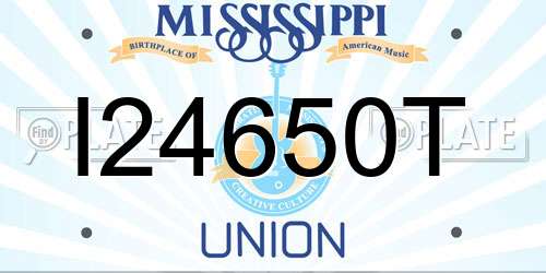 I24650T Mississippi License Plate