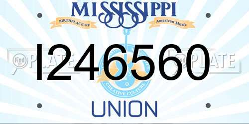 I246560 Mississippi License Plate
