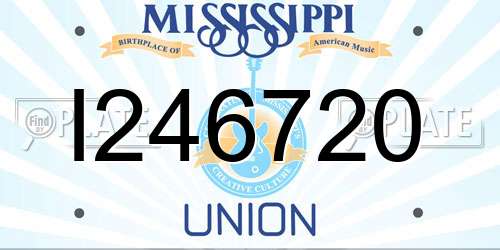 I246720 Mississippi License Plate
