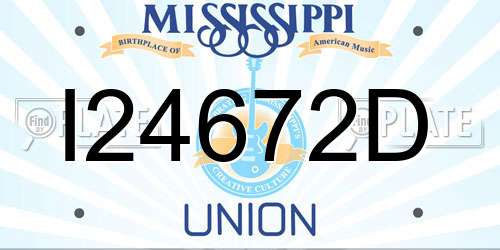 I24672D Mississippi License Plate