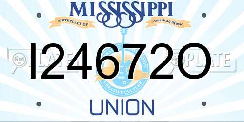 I24672O Mississippi License Plate