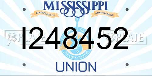 I248452 Mississippi License Plate