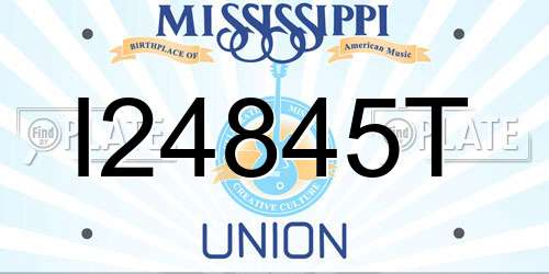 I24845T Mississippi License Plate