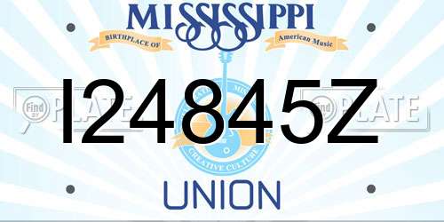 I24845Z Mississippi License Plate