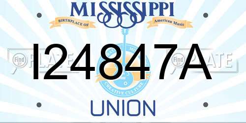 I24847A Mississippi License Plate