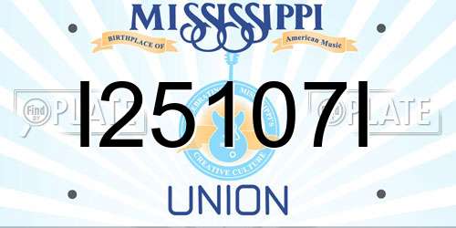 I25107I Mississippi License Plate