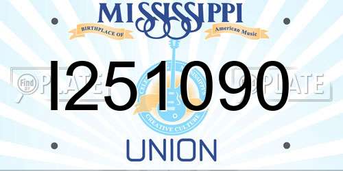I251090 Mississippi License Plate