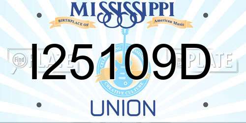 I25109D Mississippi License Plate