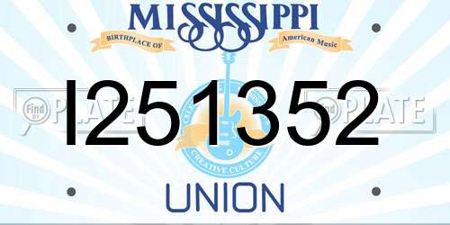 I251352 Mississippi License Plate