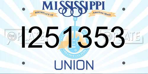 I251353 Mississippi License Plate