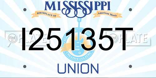 I25135T Mississippi License Plate
