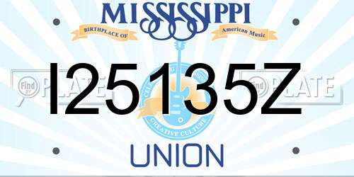 I25135Z Mississippi License Plate