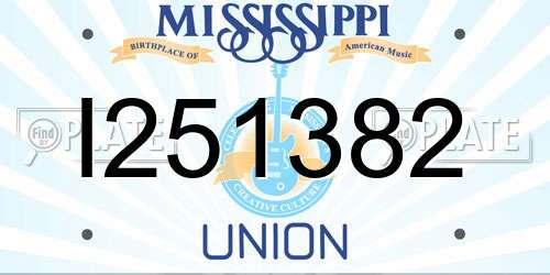 I251382 Mississippi License Plate