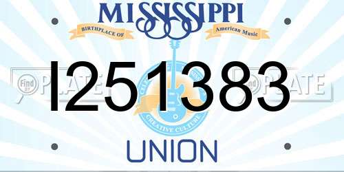 I251383 Mississippi License Plate