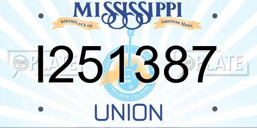 I251387 Mississippi License Plate