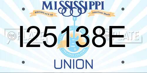 I25138E Mississippi License Plate