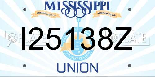 I25138Z Mississippi License Plate
