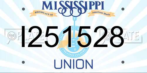 I251528 Mississippi License Plate