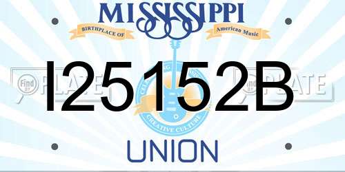 I25152B Mississippi License Plate