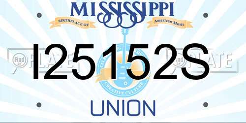 I25152S Mississippi License Plate