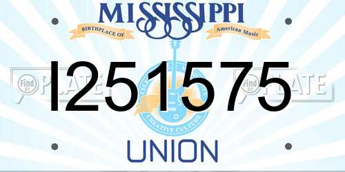 I251575 Mississippi License Plate