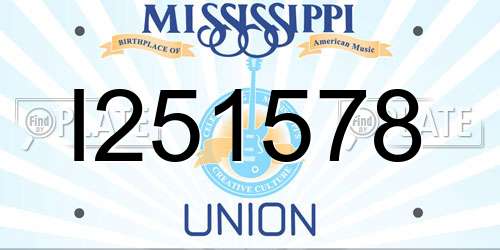 I251578 Mississippi License Plate