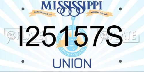 I25157S Mississippi License Plate