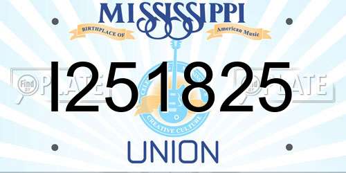 I251825 Mississippi License Plate