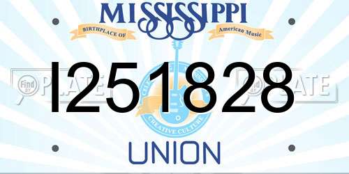 I251828 Mississippi License Plate