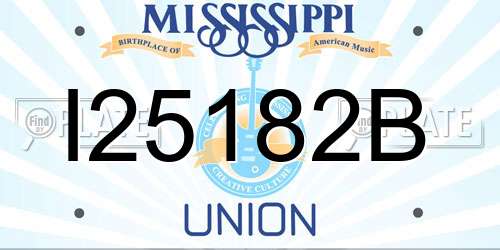 I25182B Mississippi License Plate