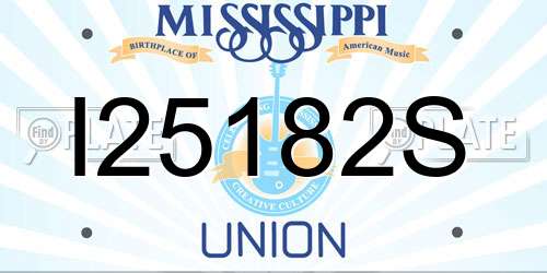 I25182S Mississippi License Plate