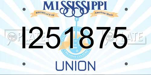 I251875 Mississippi License Plate