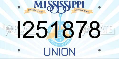 I251878 Mississippi License Plate