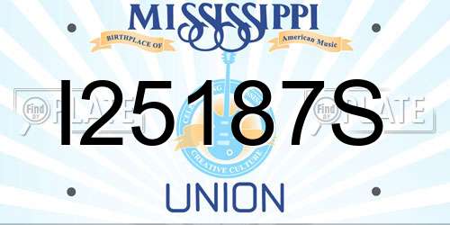 I25187S Mississippi License Plate