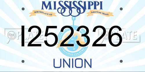 I252326 Mississippi License Plate