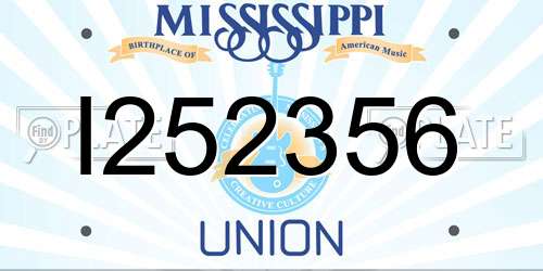 I252356 Mississippi License Plate