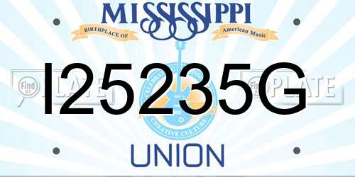 I25235G Mississippi License Plate